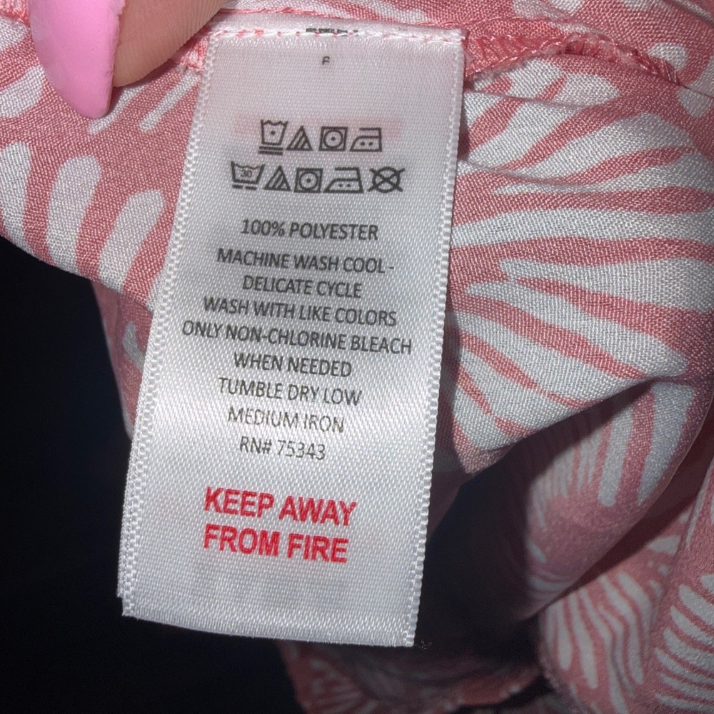 Tommy Bahama Sleepwear Womens Small Pink Tropical Pajama Set Button Top - Picture 8 of 8